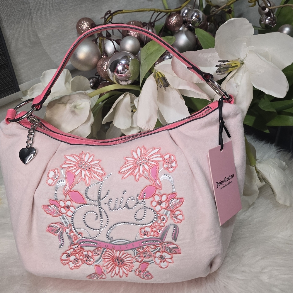 JUICY COUTURE Bag Juicy In Bloom Hobo - Pink Floral New